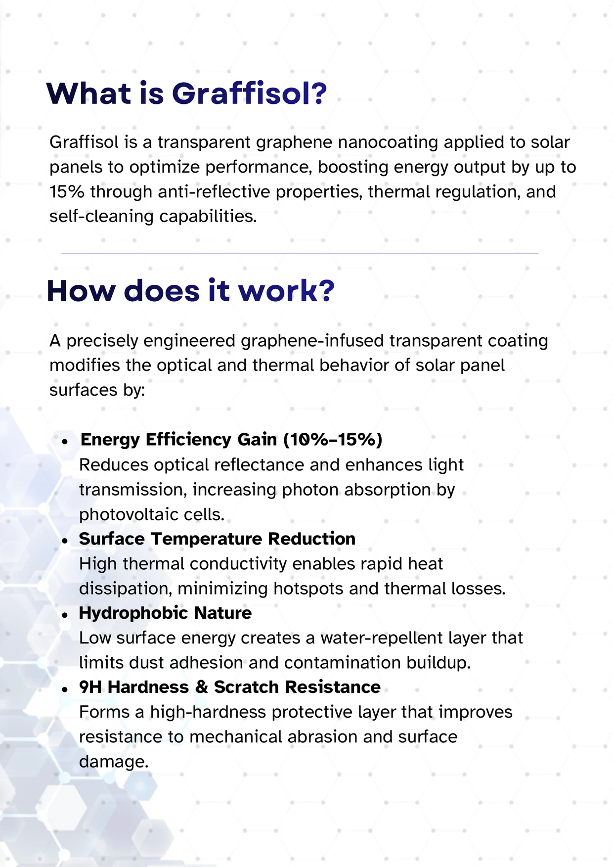 Graffisol brochure, page 2: what is Graffisol and how it works